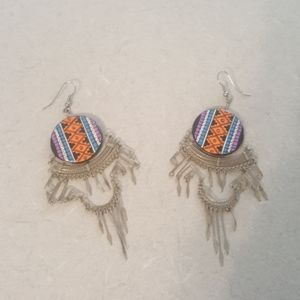 Tribal silver earrings